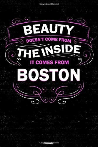 Beauty doesn't come from the Inside it comes from Boston Notebook: Boston City Journal 6x9 inch (DIN A5) 120 Lined Pages Book Gift