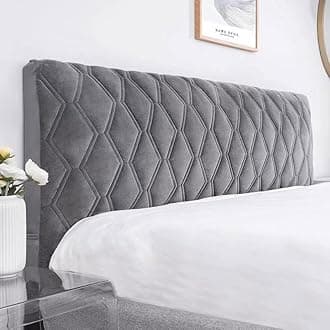 uyeoco Stretch Bed Headboard Slipcover,Solid Color Quilting Bed Head Cover, Dustproof Protector Cover For Bedroom Decor For Full Queen California Large King (Color : Dark gray, Size : 130cm)