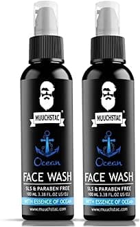 Muuchstac Ocean Face Wash for Men | Fight Acne & Pimples, Brighten Skin, Clears Dirt, Oil Control, Refreshing Feel - Multi-Action Formula (100ml (Pack Of 2))