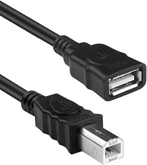 Herfair Printer to USB Female Cable USB Type A Female to Type B Male Adapter Cord Compatible with HP, Canon, Dell, Epson, Lexmark, Xerox, and More Scanner Fax Machine (0.5M/1.6FT)