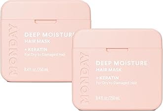 DEEP MOISTURE Hair Mask with Keratin, Argan Oil, Shea Butter & Coconut Oil for Dry to Damaged Hair 250 mL (Dual Pack)