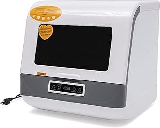 Countertop Dishwasher,3 Washing Modes Portable Dishwasher Machine with 360 Degree Spraying Water,Large Capacity Automatic Dishwasher for Apartments Dorms Boats RV Camping(B Style)