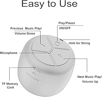 Mini Bluetooth Speaker - Portable, Pillow Speaker, Gray with Micro SD Support, TWS Pairing and Waterproof Feature