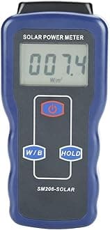 Akozon Solar radiation measurement power meter SM206 Digital Meter Solar Power Meter Sun Light Measuring Instrument Data Hold And Peak Hold