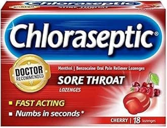 Sore Throat Lozenges, Cherry Flavor, 18 Count