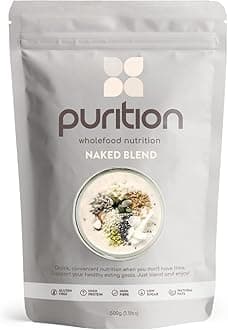 Purition Unflavoured – High Protein Wholefood Shake | 500g Natural Meal Replacement with Whey Protein | Unsweetened, No Flavouring | Keto Diet, Weight Loss & Healthy Breakfasts | 12 Servings