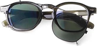 VIA LEECA Clip on Sunglasses over Glasses for Women Men Vintage Fashion 46mm Small Round Unisex Style Clipon Sunglsses