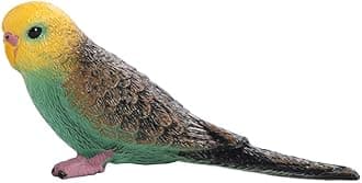 Miniature Bird Decorative Figurines, Simulated Plastic Budgie Parrot Ornament Fake Parrot Animal Model for Fairy Garden Home Decor Cake Decor (Green)