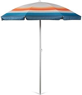 ONIVA - a Picnic Time brand Outdoor Canopy Sunshade Beach Umbrella 5.5' - Small Patio Umbrella - Beach Chair Umbrella