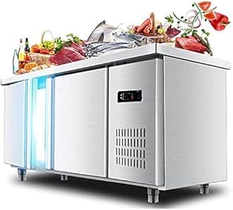 Kitchen Multifunctional Workbench, Refrigerated and Fresh-Keeping Workbench, Commercial Refrigerator, Dual Temperature Freezer, Stainless Steel Cabinet
