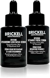 Brickell Men's Daily Anti-Aging Day and Night Serum Routine, Natural and Organic, Scented