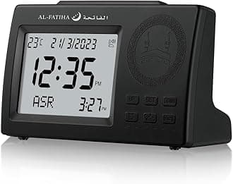 OUD Bukhoor Muslim Azan Clock, Azan Table Prayer Clock with LCD Display, Azan Alarm Clock, Home/Office/Mosque Digital Azan Clock