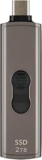 Transcend ESD330C 2TB Portable SSD, Retractable USB-C Connector, 10Gbps External SSD, Up to 1050MB/s, Capless Design for iPhone 15/16/17, MacBook, iPad & Android TS2TESD330C