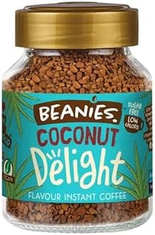 Beanies Coconut Delight Flavour Instant Coffee, Low Calorie, Sugar Free, Vegan 50 Gram (UK)