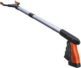 2024 Upgrade PowerGrip T9, Grabber Reacher Tool, Wide Jaw, Foldable, Steel Cable, with 96 Grip Points for Firm Grip, Magnet Orange, 32 Inch (Pack of 1)