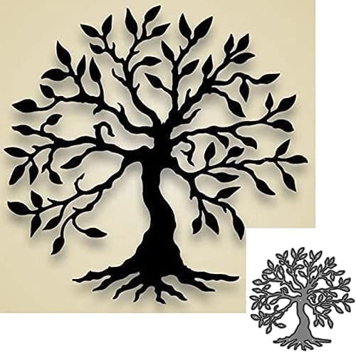 Tree Cutting Dies for Card Making，Tree Cutting Dies Cut Stencils for DIY Scrapbooking Photo Album Decorative Embossing Paper Dies for Card Making Templated+Cute Brooch Pin