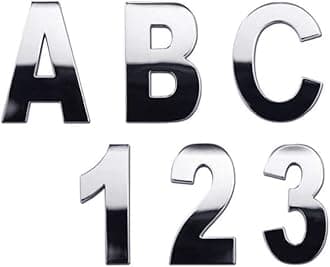 Personalized Set of Chrome Auto Letters and Numbers - Monster Style