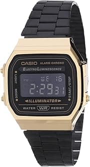 Casio Unisex A168WEGB-1BVT Watch Gold Blk