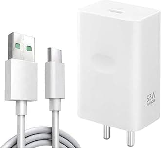 Original 33W Charger SUPERVOOC Fast Charging Adapter with Op-po F19 Pro/F23 5G/F21 Pro/F21s Pro/A57e/A76/A77s/A78/A96/F19/F19s/K10 5G Cable (White) Adapter & Cable. (FIX215)