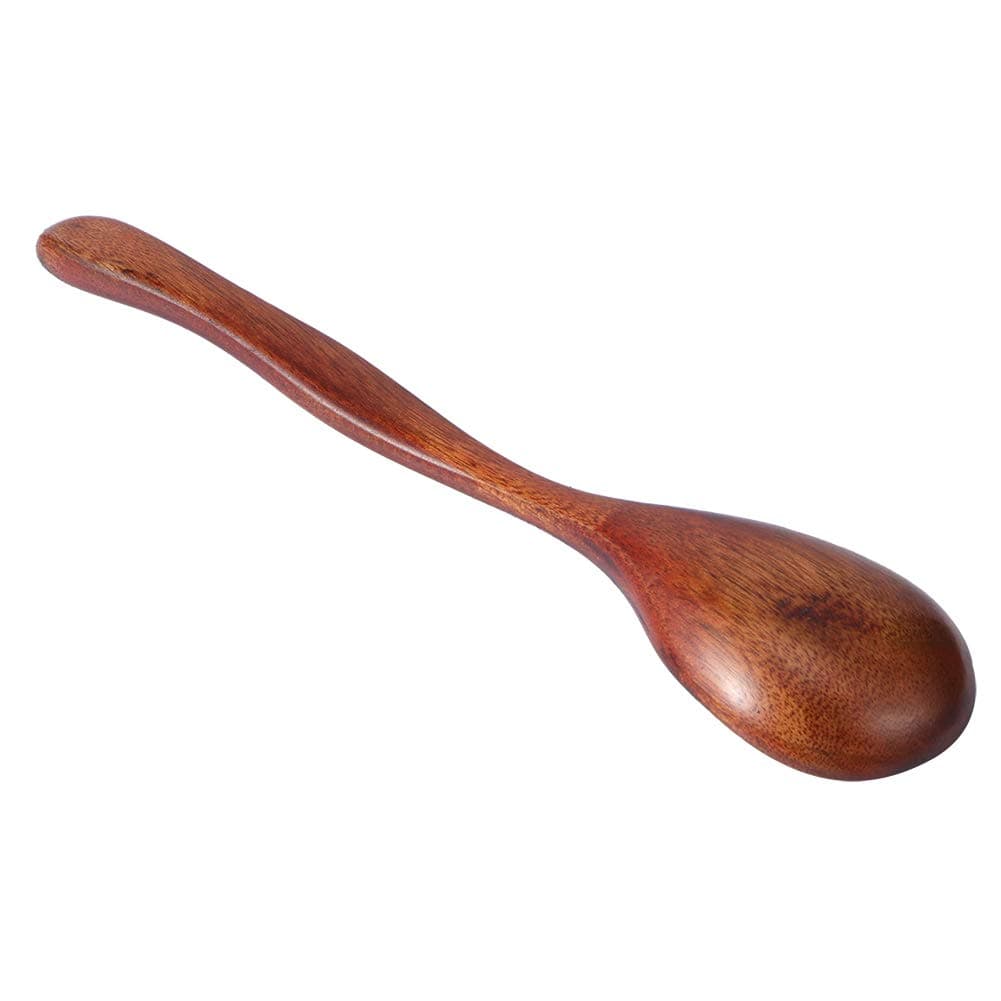 Wood Soup Spoons, Wooden Spoon Set Lightweight 7.1x1.6in Ergonomic Comfortable To Grip for Ating Mixing Stirring for Milk Honey Ice Cream Powder