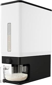 Lifewit Rice Dispenser 25 Lbs(11.3kg), Rice Storage Container Sealed Moisture Proof with Measuring Cup for Kitchen Pantry Household, BPA-Free, 1 Pack Black
