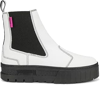 PUMA Mayze Chelsea Pop Leather Sneaker, 8, White