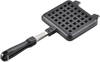 Yoshikawa SJ2275 Waffle Maker, Hot Single, Fluorine Processed, For Gas Fire, Black, 13.6 x 5.6 x 1.3 inches (34.5 x 14.3 x 3.2 cm)