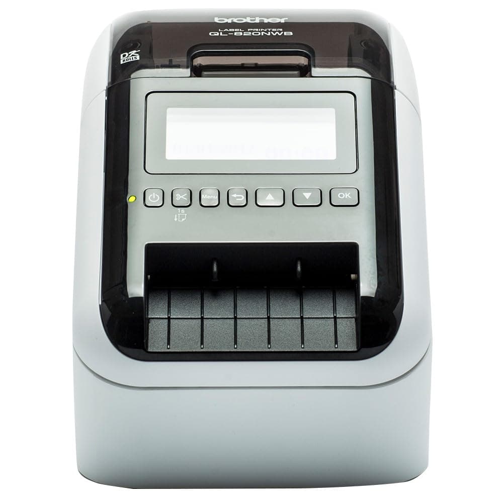QL820NWBc High Speed Desktop Label Printer | Wireless/USB 2.0| Address Labelling | Wide Format 4 Inch Labels | UK Plug