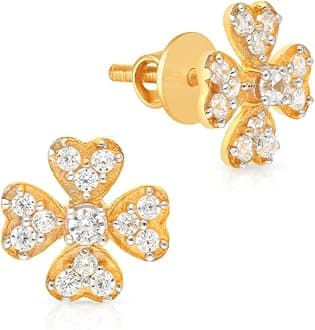 Malabar Gold & Diamonds 18kt Gold Earrings for Women | 18k Gold Earrings for Birthday, Anniversary, Valentine's Day & Festival Gift | 18 kt (750) BIS Hallmark Certified Gold Stud Earrings
