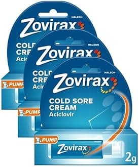 Zovirax Cold Sore Treatment Cream, Pump Dispenser, 2 g (Pack of 3)
