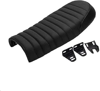 Motorcycle Cafe Racer Seat Universal Flat Brat Vintage Saddle Seat For CB Yamaha XJ (Black)