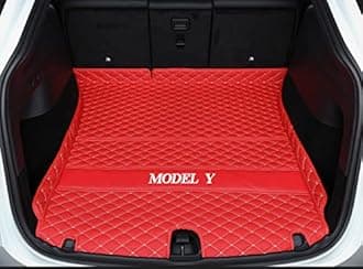 2020-2025 Tesla Model Y 5 Seater Red Rear Cargo Liner, Custom Fit Trunk Cover, All-Weather Trunk Tray