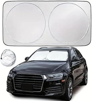 AutokraftZ Car Sunshade Summer Car Window Sunscreen Heat Insulation Foldable Sun Shade for Front Windshield UV Block, Sun Visor Shield Sun Protection Reflective Sun Blind for Auto Interior Protection