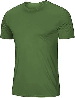 Mens T-Shirts Short Sleeve Shirts Moisture Wicking Active Crew Neck Tops Athletic Quick Dry Lightweight Shirt