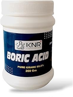 Boric Acid Powder For Cockroaches, Termites | Rice Preservative | Carrom Powder| Multi Purpose Pure Grade 99.5% Boric Acid (200Gm jar Pack)