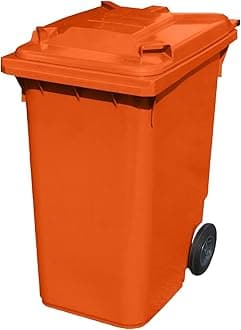 Orange 360 ltr Wheelie Bin - Large Size Household Wheelie Bin (For Many Councils) - Tough & Durable - For All Your Outdoor Rubbish & Recycling - EN840 Certified & Tested