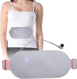 Women Warm Uterine Belt Device,Menstrual Cramp Warming Belt Graphene Far Infrared Heating Waist Belt,USB Rechargeable Heat Pad with 3 Temperature Mode for Menstrual Period Cramps Pain(Grey)