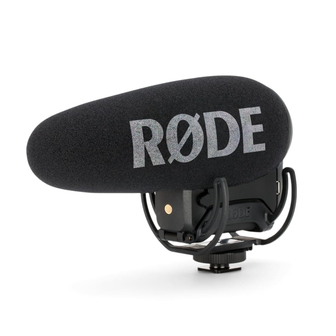 RØDE VideoMic Pro+ Premium On-camera Shotgun Microphone with High-pass Filter, High-frequency Boost, Pad, Safety Channel for Filmmaking, Content Creation and Location Recording