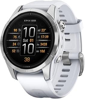 Garmin epix PRO Gen 2 GPS 42mm Premium Smartwatch, AMOLED Touchscreen, Multisport, Advanced Health & Training Features, Built-in Flashlight, Adventure Watch with up to 10 days battery life, White