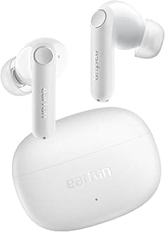 EarFun Air Life Wireless Earbuds, Deep Bass with 12mm Drivers, Bluetooth 5.4, 35H Playtime, Fast Charge, 4 Mics AI Clear Calls, 30 Preset EQs, APP Customization, IPX5, Small Size Cozy Fit, White