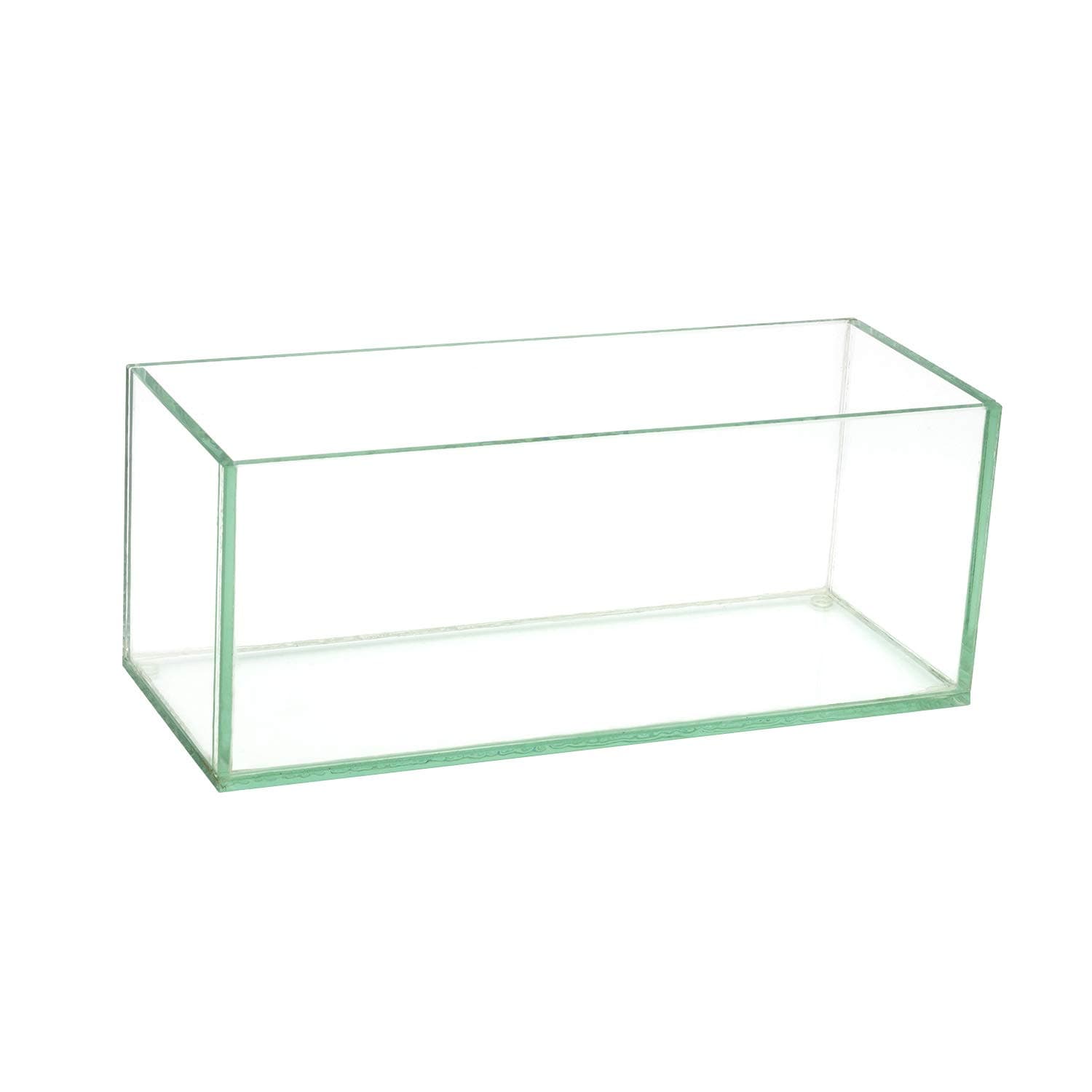 Royal Imports Flower Glass Vase Decorative Centerpiece for Home or Wedding Oblong Rectangle Shape, 10" Long, 4" Hx4 W Opening, Clear