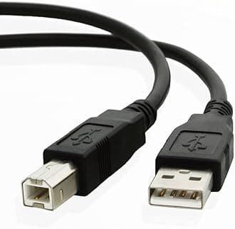 USB Cable for Printer, Scanner, External Desktop Hard Drives and Other PC / Mac Peripherals - Works with HP / Dell / Epson / Canon / Lexmark / Xerox / Samsung / Western Digital / Buffalo / Transcend / WD / Seagate / Clickfree / LaCie / Toshiba / Freecom / Iomega - USB A Male to B Male Lead ( 5M / 16.4ft )