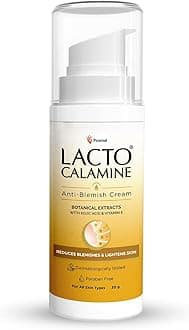 - Lacto Calamine Anti Blemish Face Cream | 30g | Kojic Acid, Botanical Extracts & Vitamin E | Reduces Blemishes & Lightens Skin | Lightens Acne Marks & Spots | No Parabens & Dermatologically Tested
