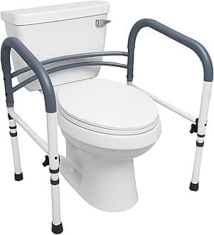 Carex Toilet Safety Rails - Toilet Handles for Elderly and Handicap Toilet Safety Rails, Toilet Safety Frame, Toilet Rails for Elderly and Toilet Bars for Elderly and Disabled