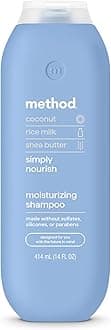 Method Moisturizing Shampoo, Simply Nourish with Shea Butter, Coconut, and Rice Milk Scent Notes, Paraben and Sulfate Free, 14 oz (Pack of 1)