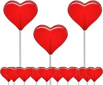 Fruidles Valentines Day Lollipops Mini Red Heart Shaped Strawberry Flavored, Individually Wrapped, 5g Lollipops, Approx. 400 Lollipop, 5 Pounds (Bulk)