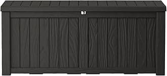 150GAL Black Large - Capacity Outdoor Deck Box with Lockable Compartment - Waterproof, SGS - Protected Against UV, Ideal for Storing Large Patio Furniture Sets and Seasonal Decor, Hassle