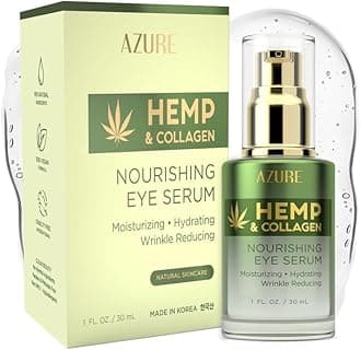 Hemp & Collagen Nourishing Eye Serum - Moisturizing, Firming & Toning, Reduces Wrinkles, Fine Lines & Under Eye Bags, Restores Tired, Dehydrated Skin | Made in Korea - 30mL / 1 fl.oz.