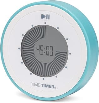 Time Timer Twist 90-Minute Digital Countdown Clock — for Kids Classroom Learning, Homeschool Study Tool, Teachers Desk Clock, Exercise and Kitchen Timer (Lake Day Blue)