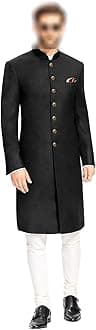 Indian Jodhpuri Achkan Suit for Men Wedding Sherwani Partywear bhandgala Outfit in Black Cotton